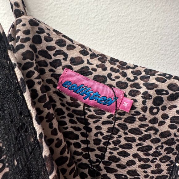 Edikted Leopard Print Crop Tank Top - Picture 2 of 3